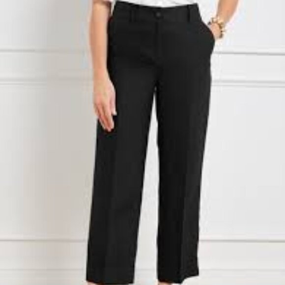 Talbots Black High Waist Wide Leg Dress Pant Size 14 Inseam 32" - Picture 1 of 11